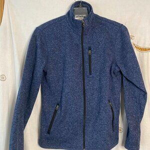Sonoma Men's Size Small Blue Fleece Lined Zip Up Sweater